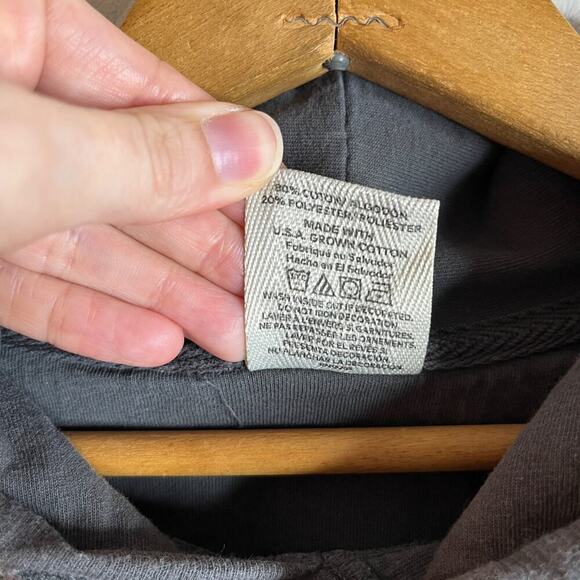 Hanes ComfortWash Womens Hoodie Sweatshirt Size M Gray Freed Fingerprint Graphic - Picture 6 of 6